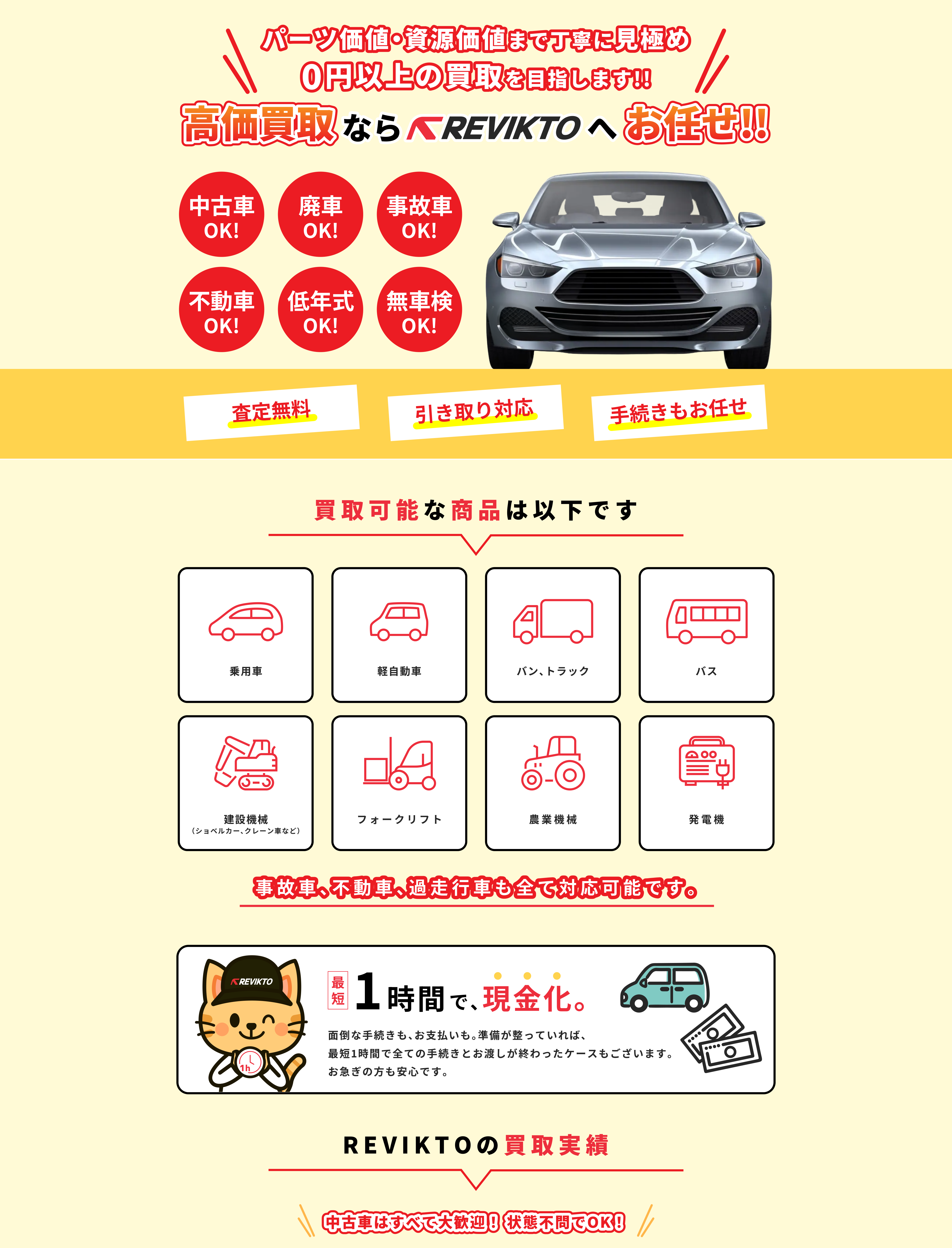 廃車買取 パーツ価値・資源価値まで丁寧に見極め 0円以上の買取を目指します